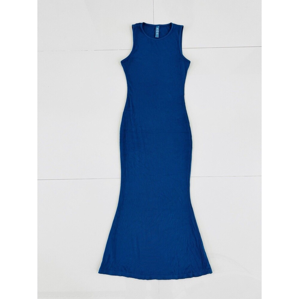 Los Angeles Boutique Fitted Stretch Bodycon Ribbed Summer Midi Dress Cute NEW M